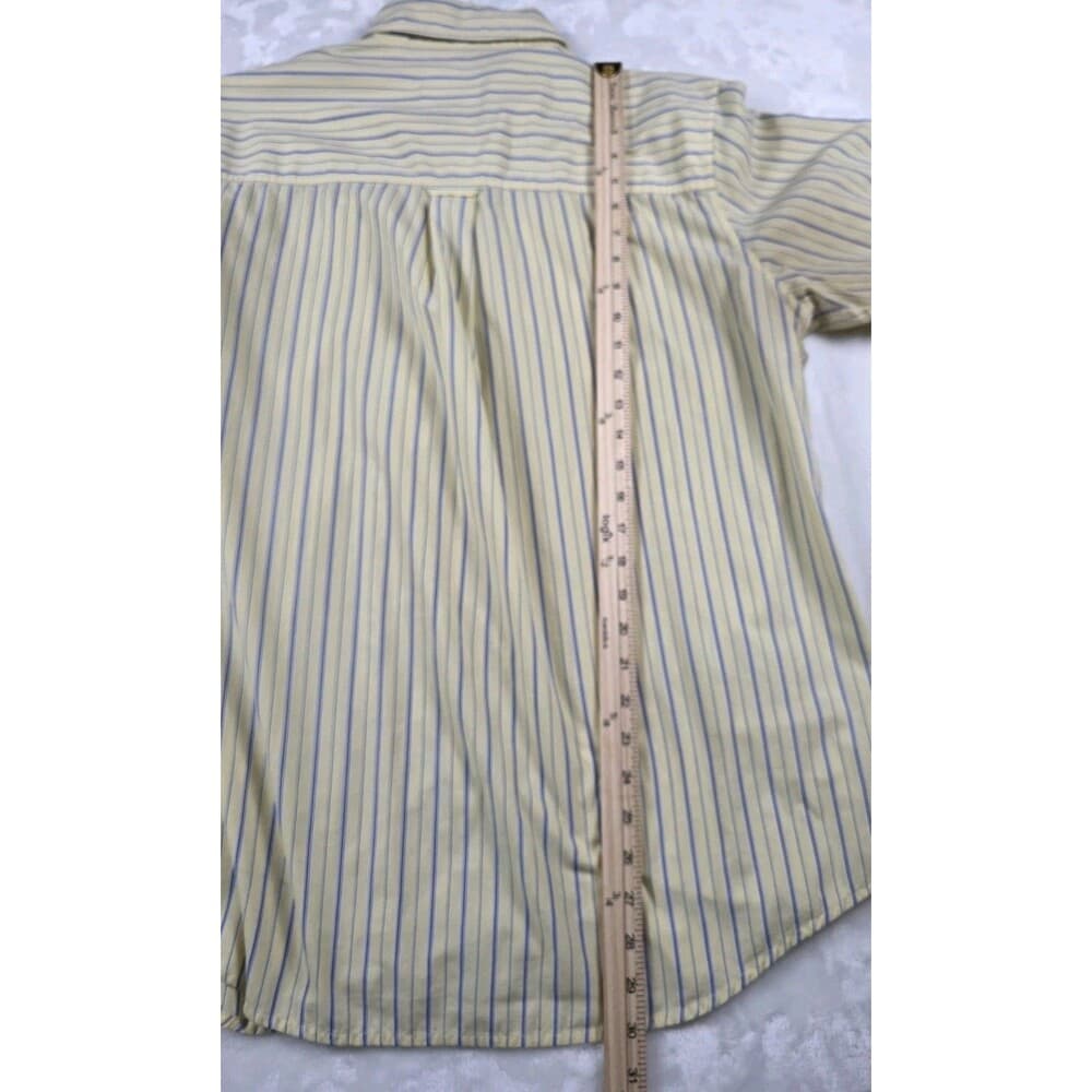 Chaps Men's Large Yellow Striped Short Sleeve Button Down‎ Shirt - Thumbnail 5