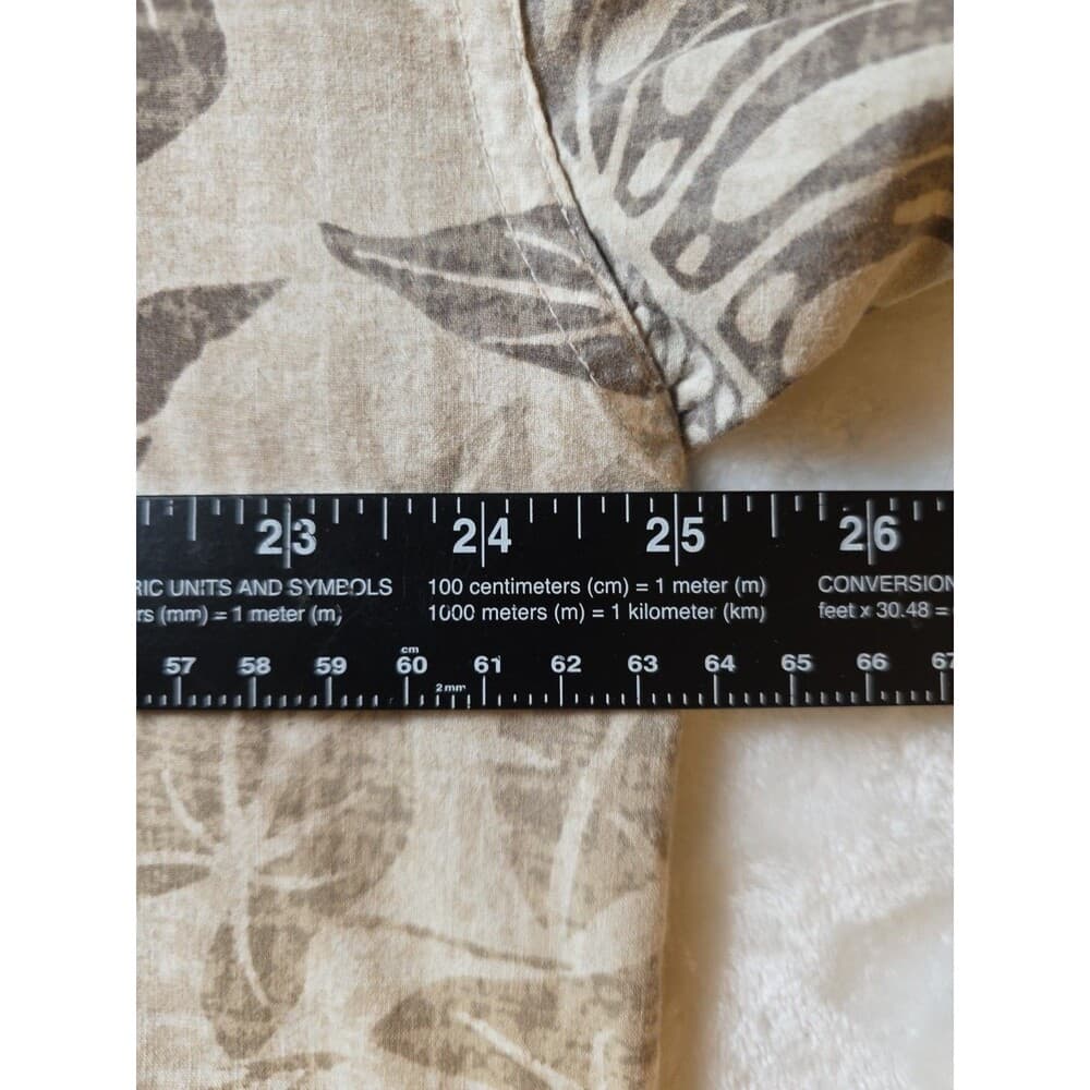 Columbia Men's XL Beige Hawaiian Short Sleeve Cotton Blend Button-Down Shirt - Thumbnail 6