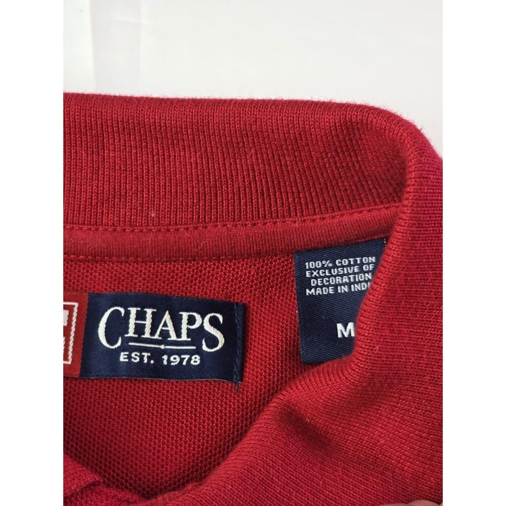 Chaps Ralph Lauren Adult Medium Red‎ Short Sleeve Shirt - Thumbnail 2
