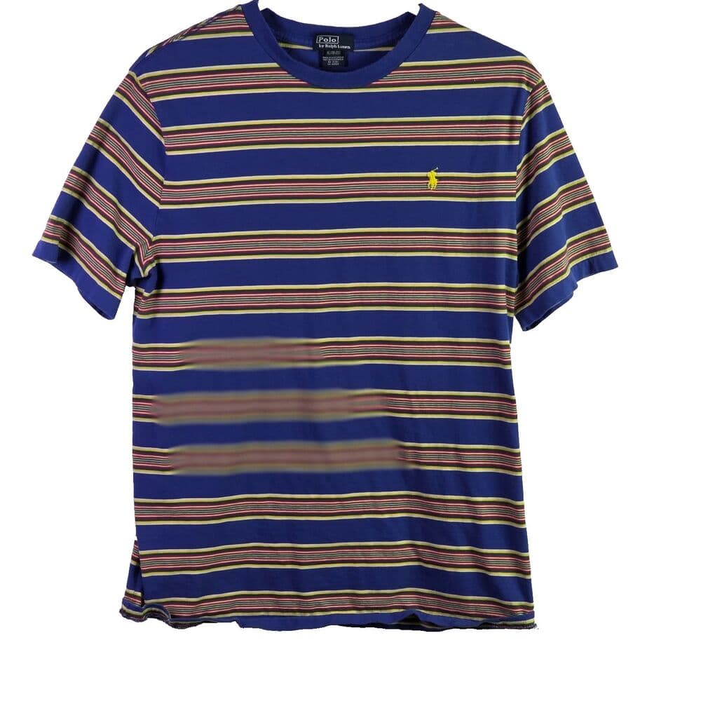 Polo Ralph Lauren Boy's XL (18-20) Royal Blue Striped Short Sleeved T-Shirt - Thumbnail 10