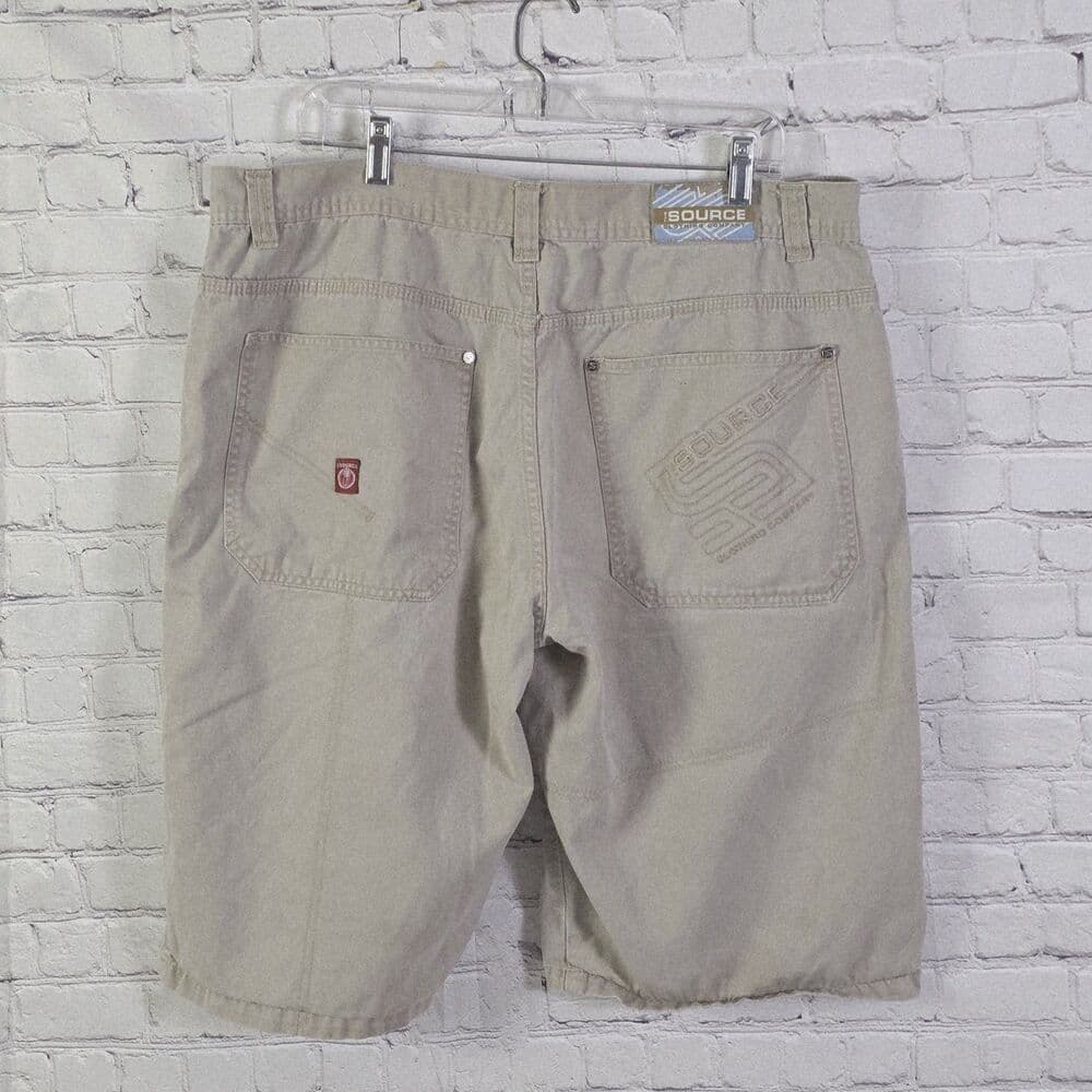 Y2K The Source Jean Men's 36 Khaki Skater Baggy Shorts - Thumbnail 8