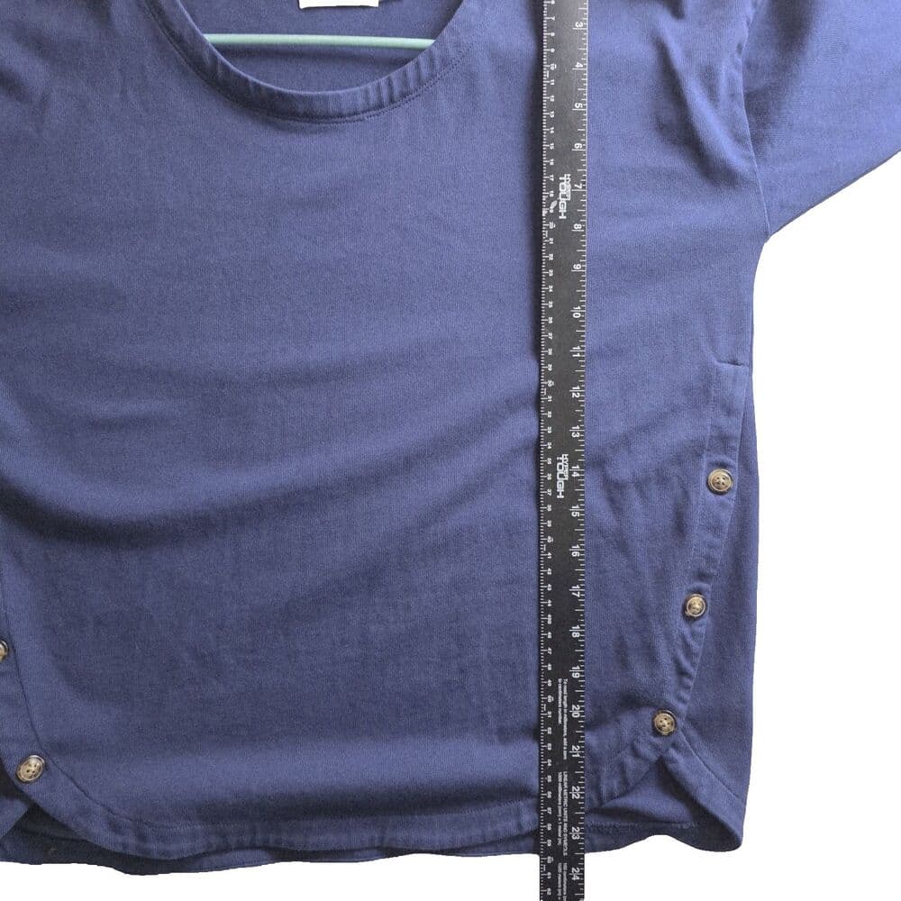 Vineyard Vines Women's Small‎ Navy Blue Long Sleeve Split Button Hem - Thumbnail 6