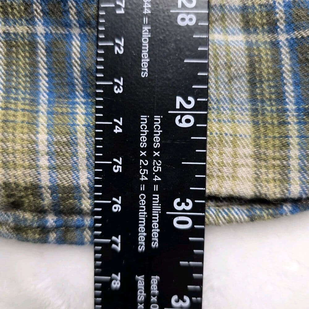 Duluth Men's‎ XL Green/Blue Plaid Heavy Long Sleeve Button Up Shirt - Thumbnail 5
