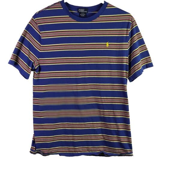 Polo Ralph Lauren Boy's XL (18-20) Royal Blue Striped Short Sleeved T-Shirt - Thumbnail 11