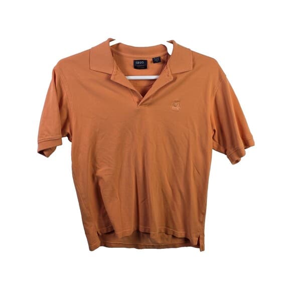 IZOD Men's Medium Silk Wash Orange‎ Short Sleeve Shirt - Thumbnail 10
