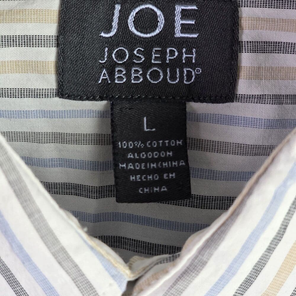 Joseph Abboud Men’s Large Multicolor Paisley Striped Long Sleeve Button Up Shirt - Thumbnail 2