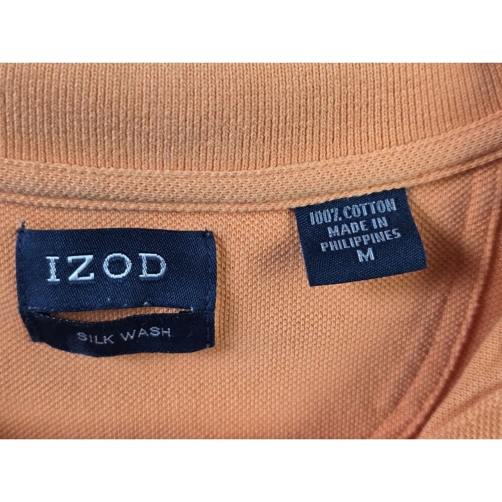 IZOD Men's Medium Silk Wash Orange‎ Short Sleeve Shirt - Thumbnail 2