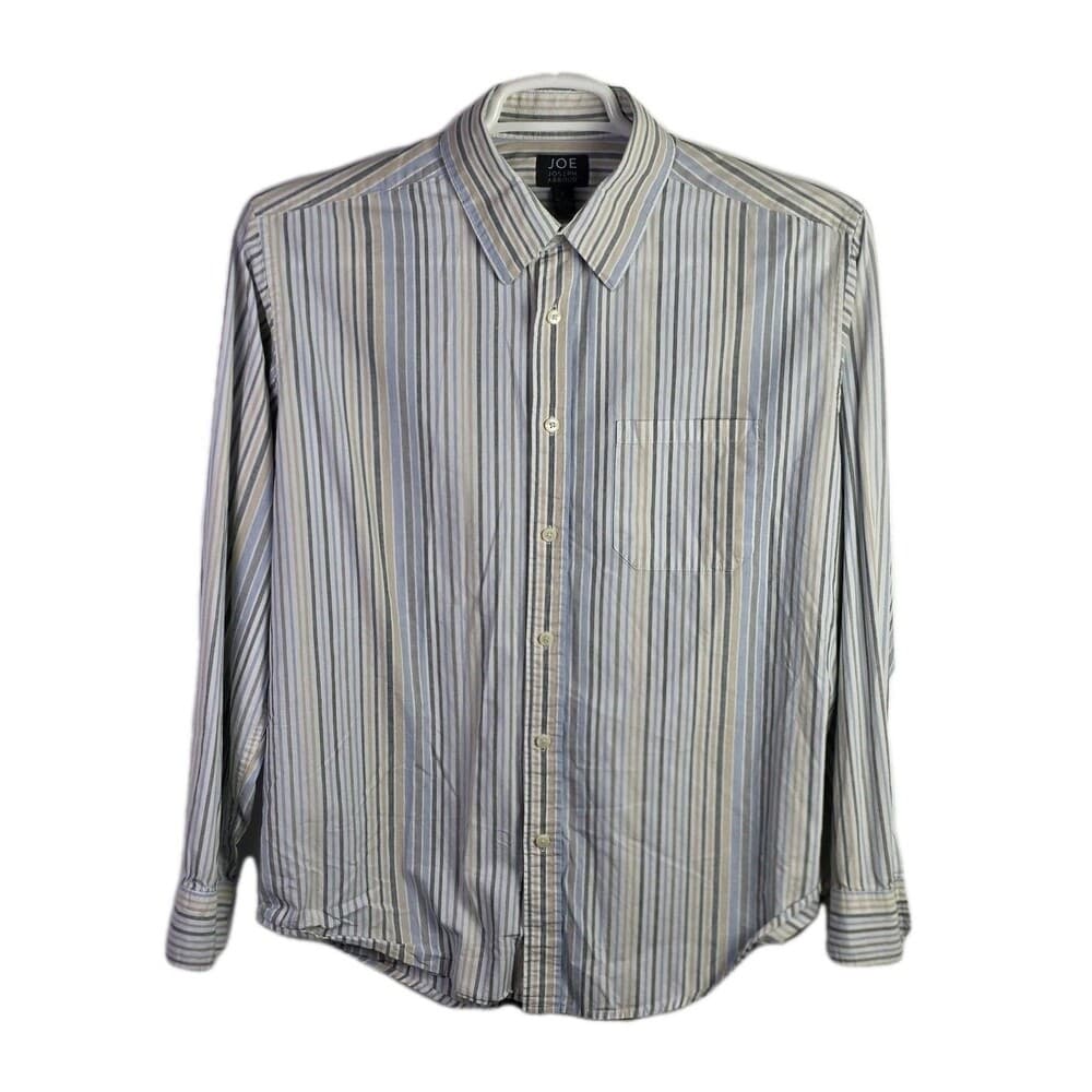 Joseph Abboud Men’s Large Multicolor Paisley Striped Long Sleeve Button Up Shirt - Thumbnail 8
