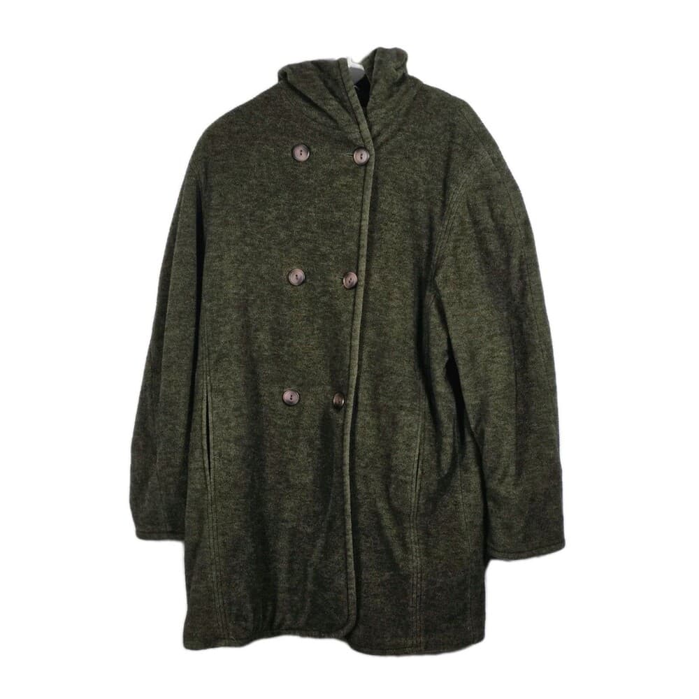 Vintage‎ L.L. Bean Women's Large Green Pea Coat - Thumbnail 7