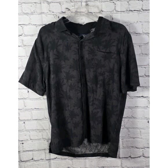 Nat Nast Men's Medium Black Silk Blend Tropical Hawaiian SS Button Up Shirt - Thumbnail 10