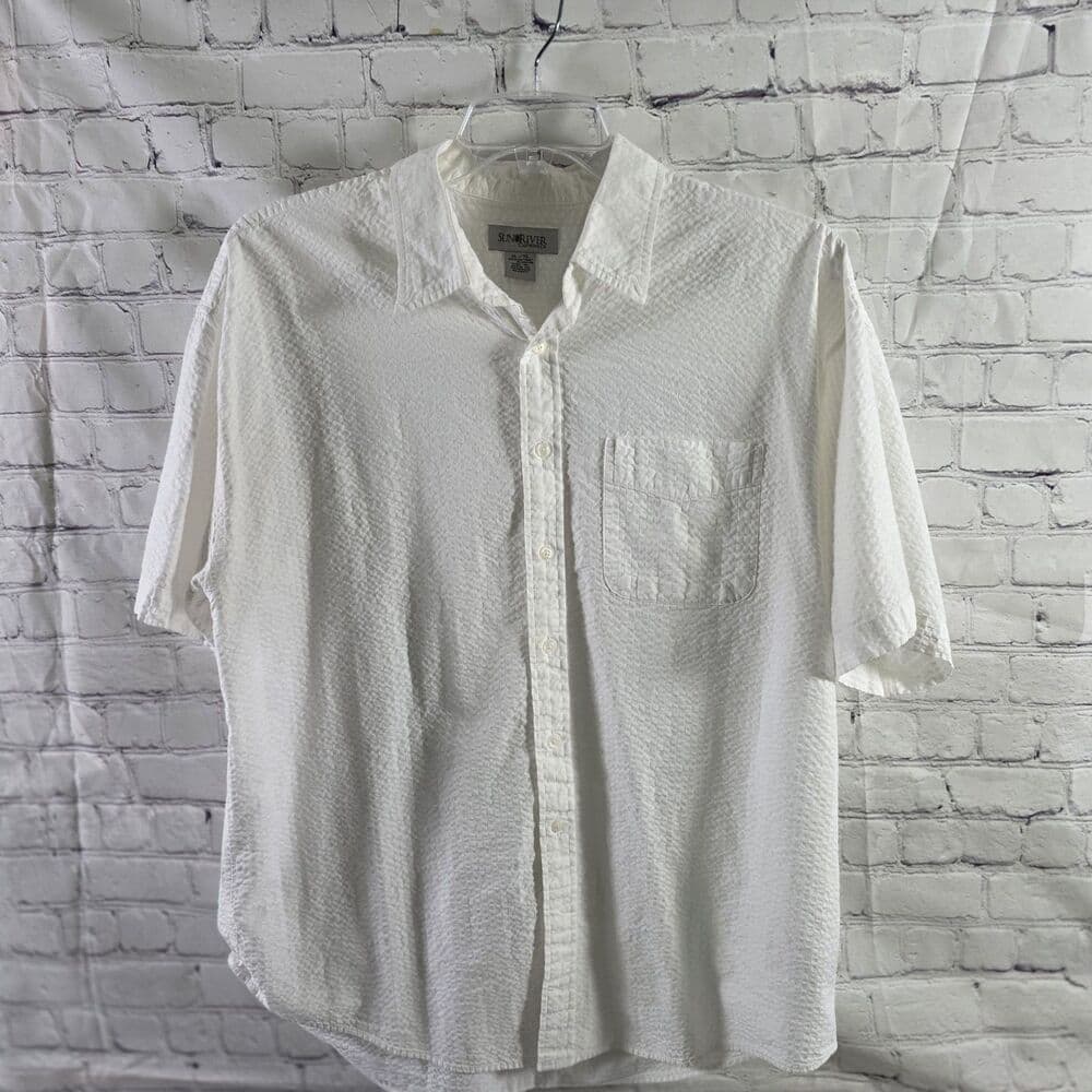 Sun River Clothing Co Men's XL White Short Sleeve Beach Shirt - Thumbnail 11