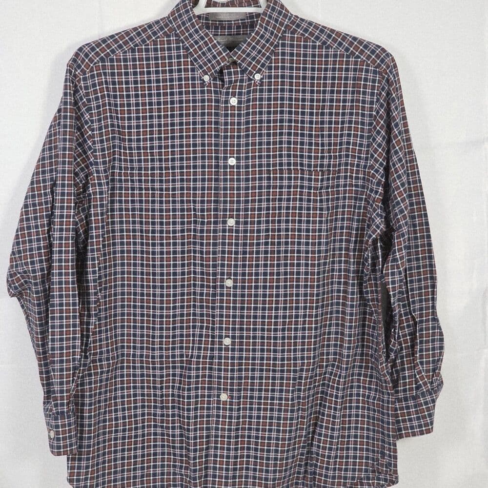 Daniel Cremieux Men's Large Tartan Plaid Long‎ Sleeve Button Up Shirt - Thumbnail 8