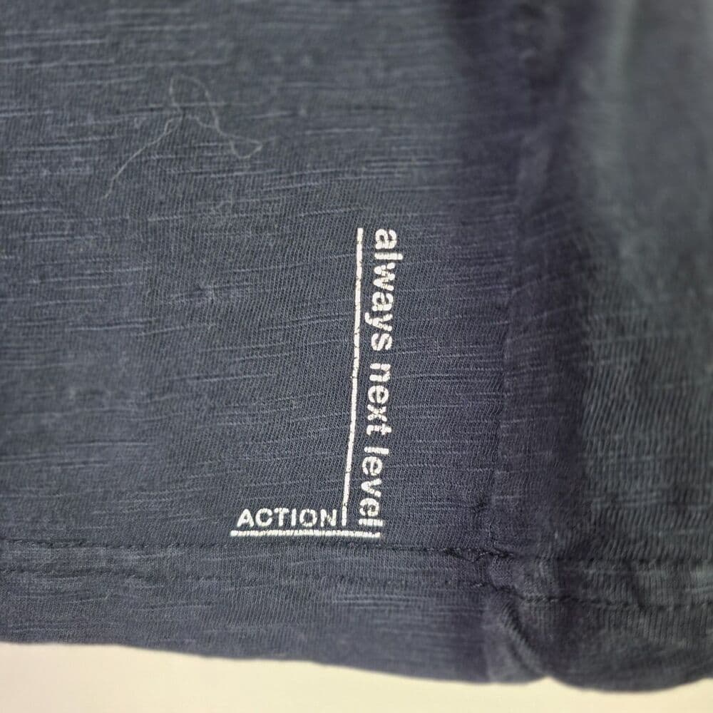 Denim & Flower Ricky Singh Men's Large Navy Blue White‎ Stripe Casual T-Shirt - Thumbnail 6