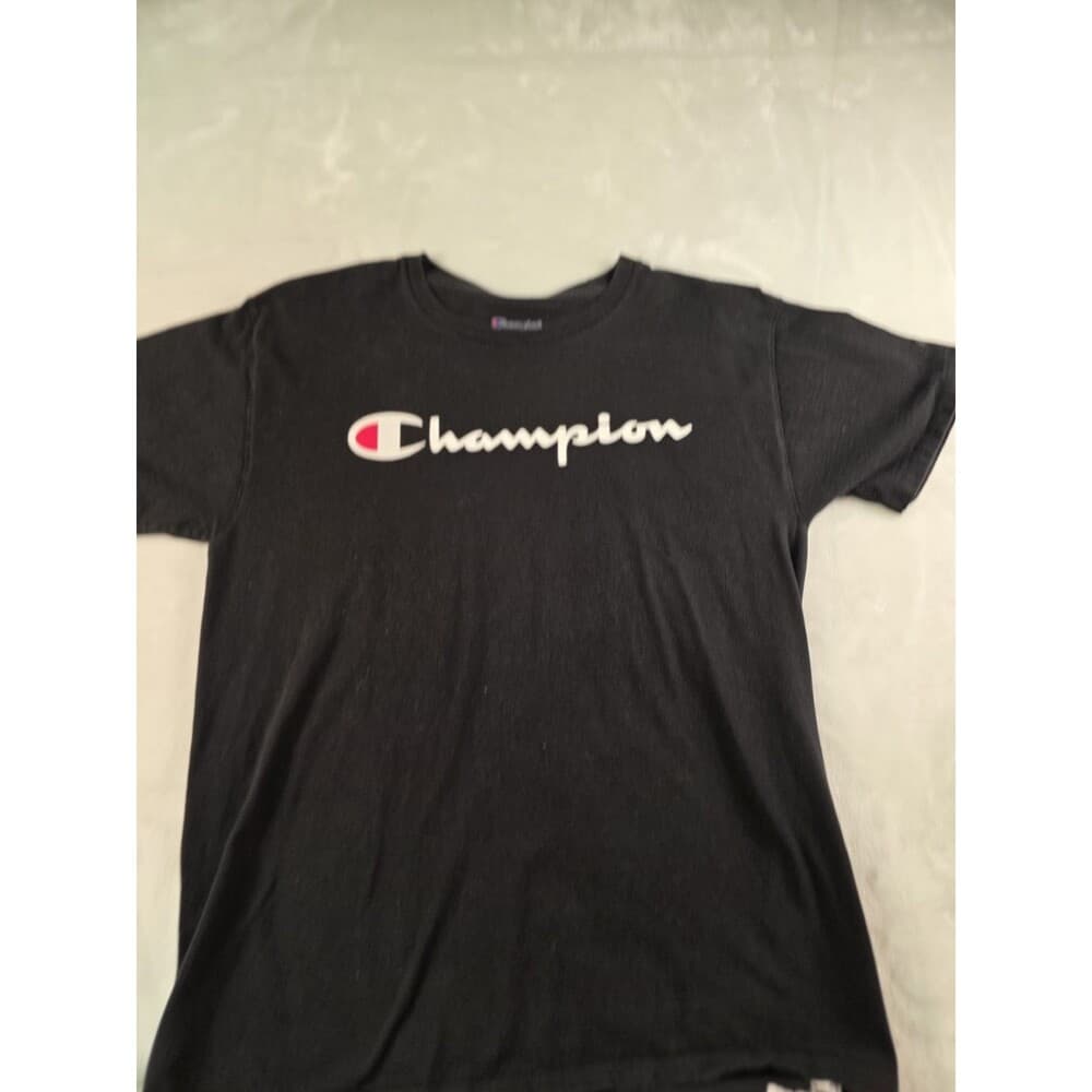 Champion Boys‎ Medium Black Logo Graphic Short Sleeve Shirt - Thumbnail 5