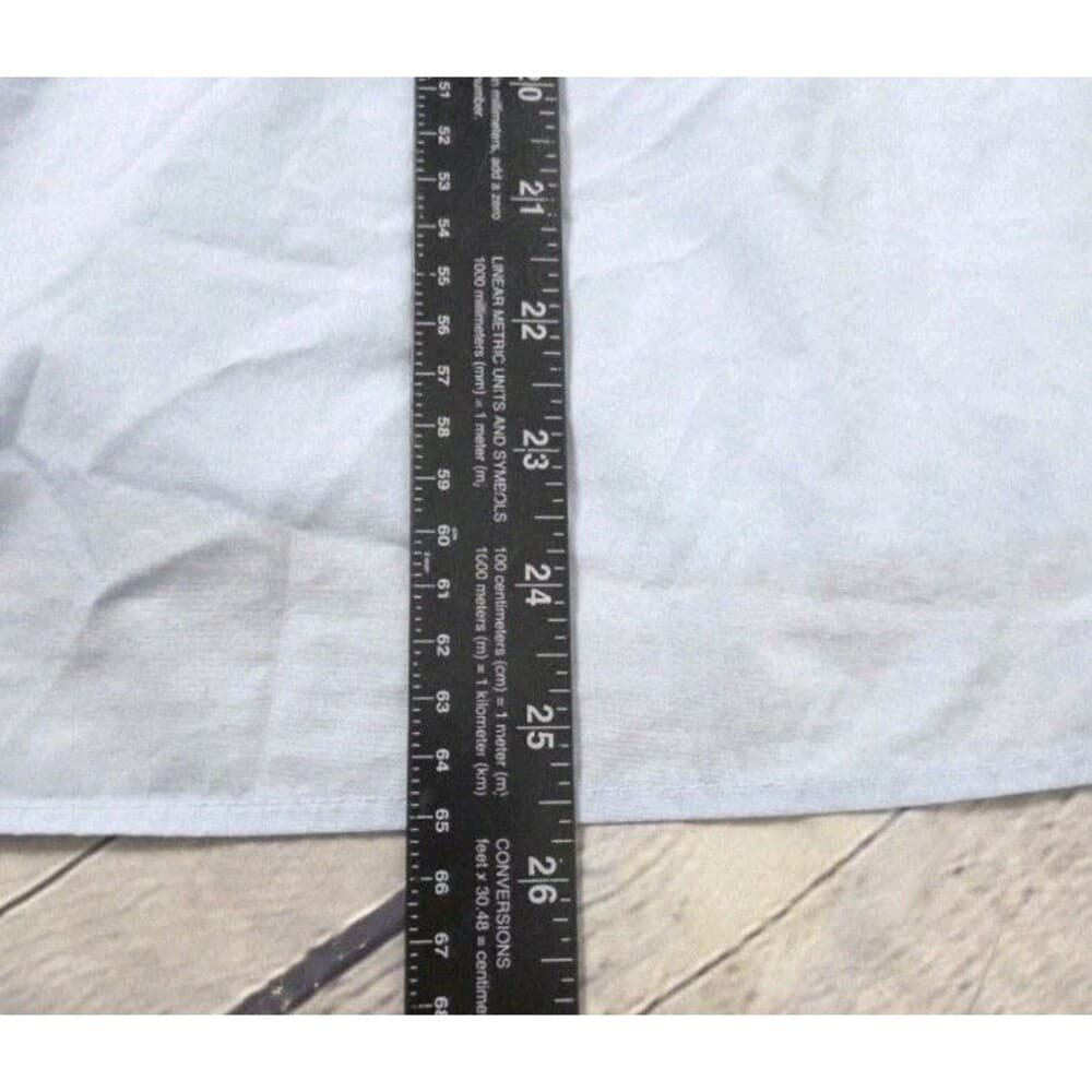 Calvin Klein Women's Small Blue Cotton Stretch Button Up Short Sleeve Shirt - Thumbnail 8