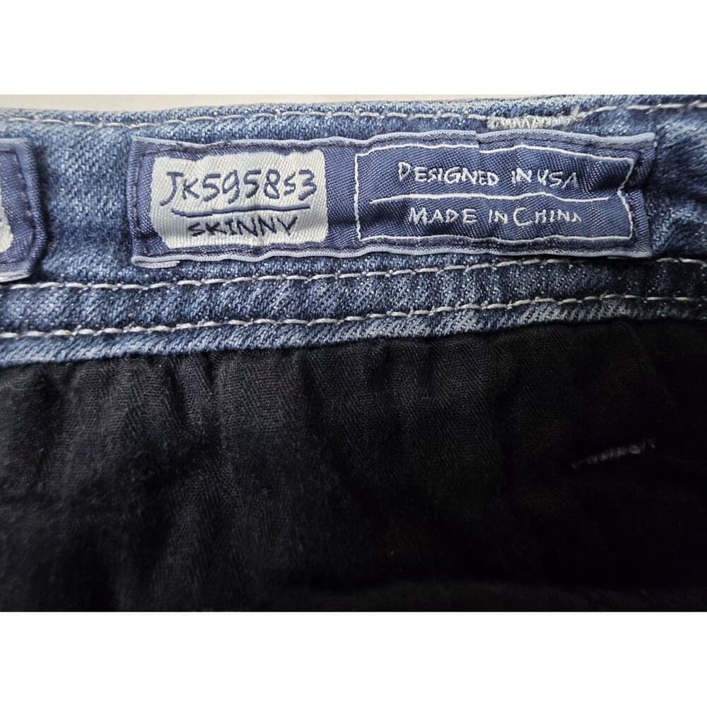 Miss Me Jeans Girls Size 14 Blue Denim Skinny‎ Straight Jeans - JK595853 - Thumbnail 2