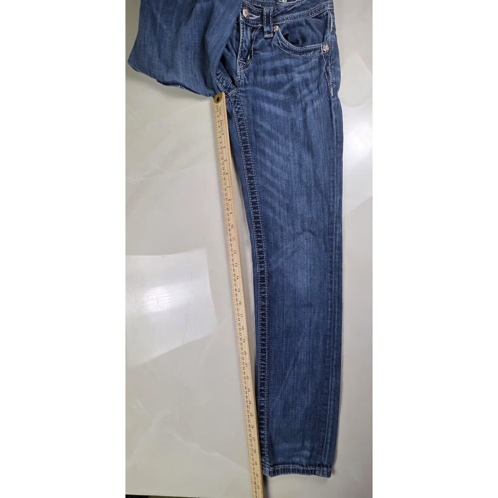 Miss Me Jeans Girls Size 14 Blue Denim Skinny‎ Straight Jeans - JK595853 - Thumbnail 7