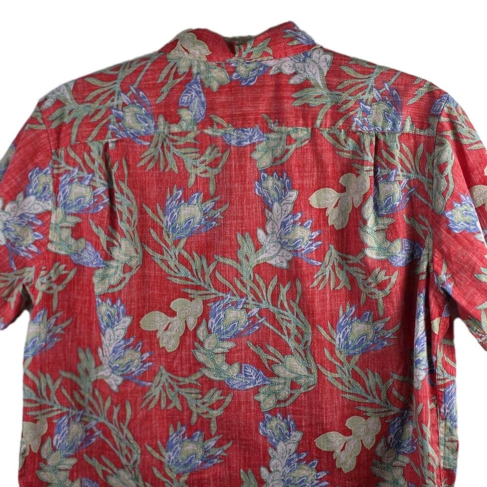 Cremieux Classics Men's Large Red Floral Short Sleeve Shirt - Thumbnail 5