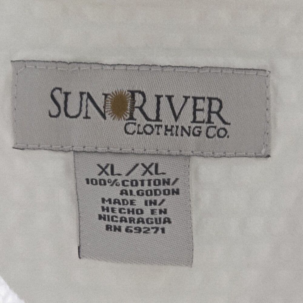Sun River Clothing Co Men's XL White Short Sleeve Beach Shirt - Thumbnail 2