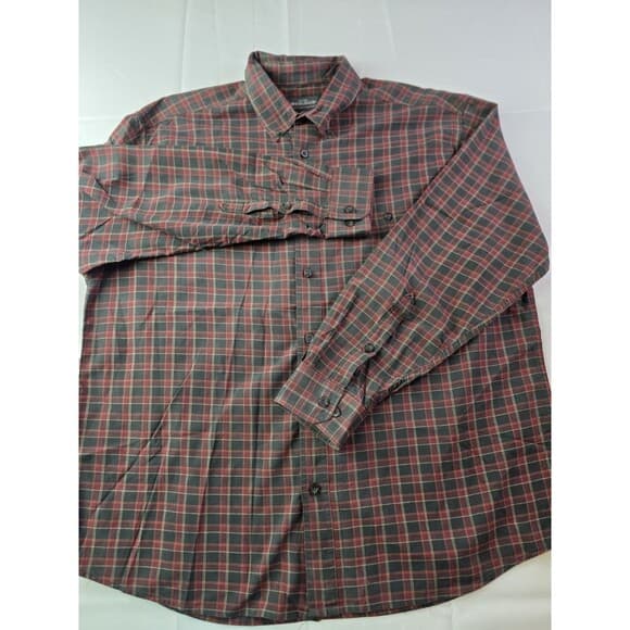 Woolrich Mens XL Button Plaid Red Earthtone‎ Long Sleeve Button Down Shirt - Thumbnail 10