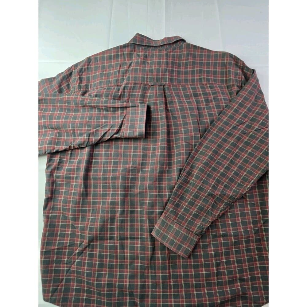 Woolrich Mens XL Button Plaid Red Earthtone‎ Long Sleeve Button Down Shirt - Thumbnail 6