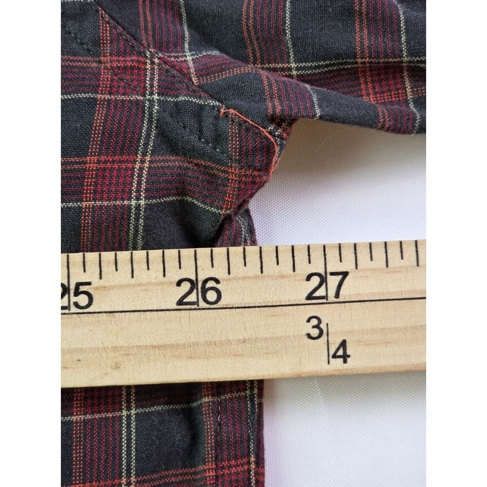Woolrich Mens XL Button Plaid Red Earthtone‎ Long Sleeve Button Down Shirt - Thumbnail 5