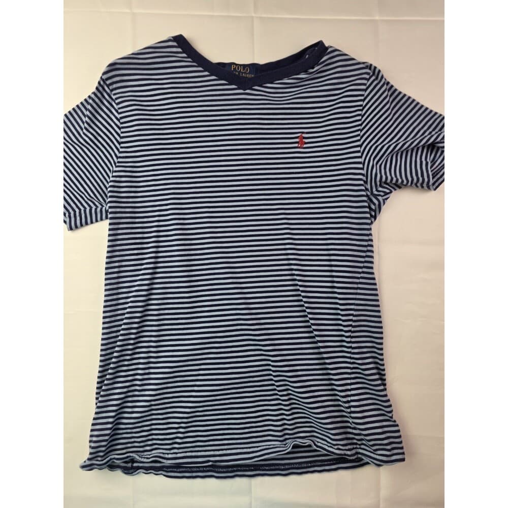 Polo Ralph‎ Lauren Youth 14-16 Blue Striped Short Sleeve Shirt - Thumbnail 6