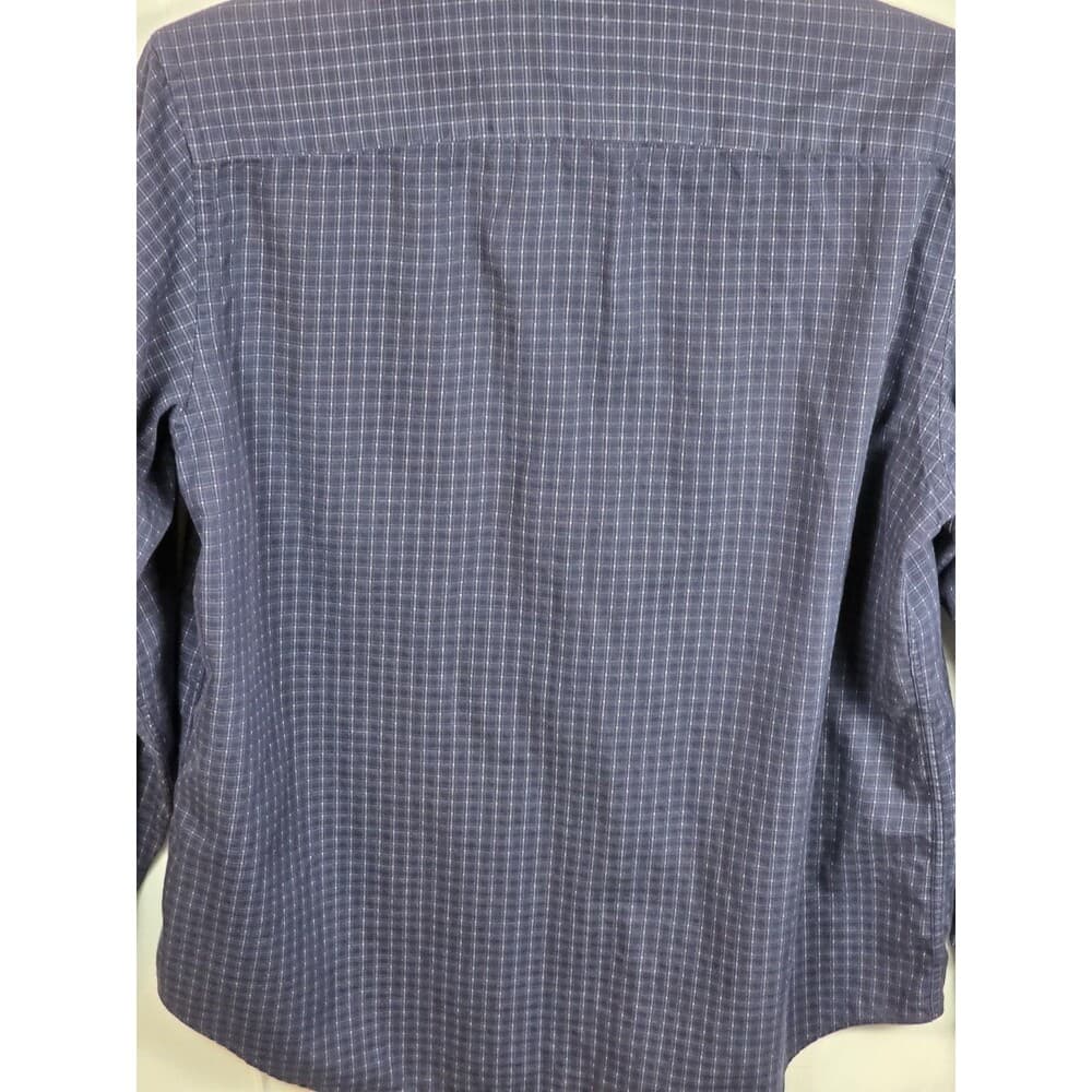 Bugatchi Men's Shirt‎ Large Purple Checkered Long Sleeve Button Up Shirt - Thumbnail 4