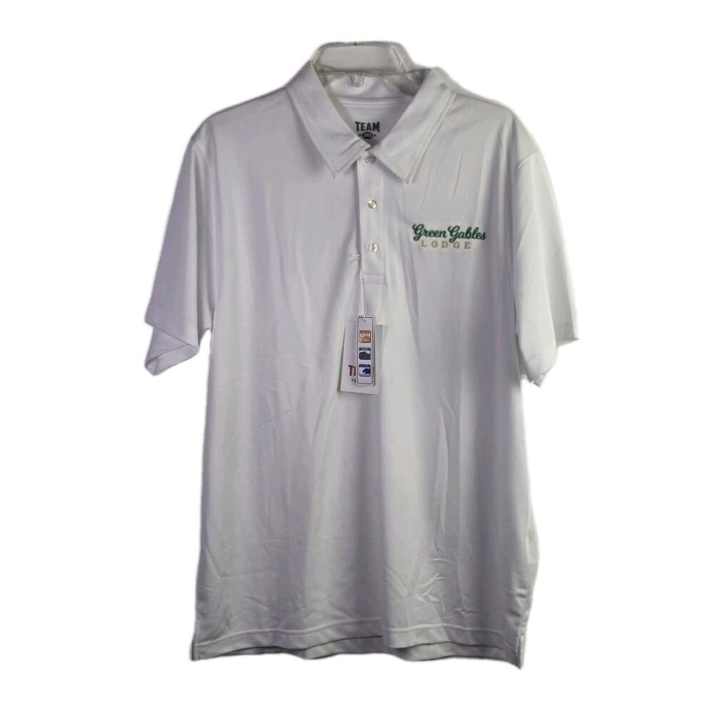 NWT Green Gables Lodge Men's Large White Short Sleeve Polo Golf Shirt - Thumbnail 8