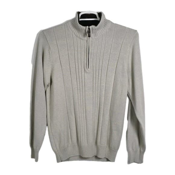 Rugged Trails Men’s Medium Tan 1/4 Zip Mock Neck Sweater‎ - Thumbnail 8