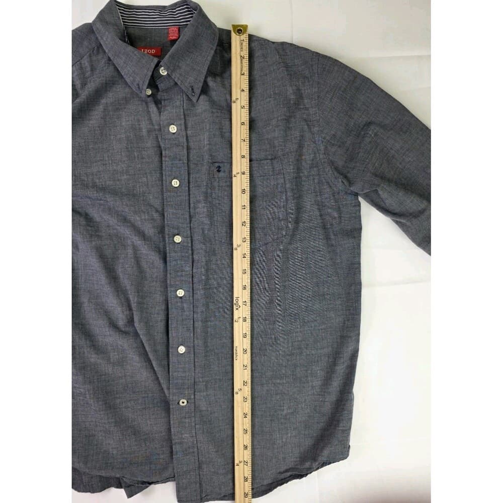 IZOD Men’s‎ XL Gray Long Sleeve Button Down Shirt - Thumbnail 7