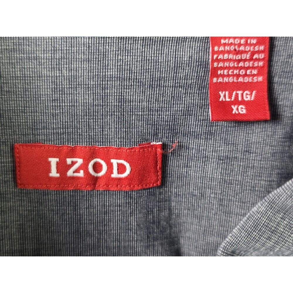 IZOD Men’s‎ XL Gray Long Sleeve Button Down Shirt - Thumbnail 3