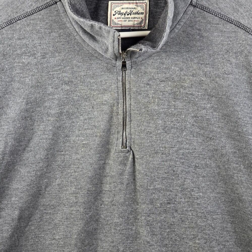 Flag & Anthem Mens XXL Dark Grey 1/4 Zip Pullover‎ - Thumbnail 2