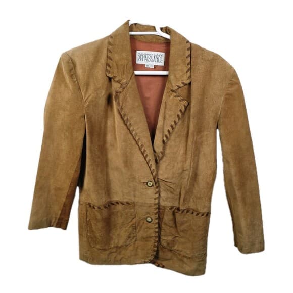Vintage Renaissance Women's Medium Western Style Brown Leather Jacket - Thumbnail 12