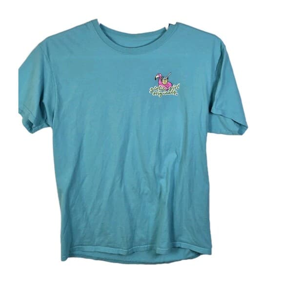 Girlie Girl Originals Large Teal Summer Shenanigans Flamingo‎ T-Shirt - Thumbnail 8