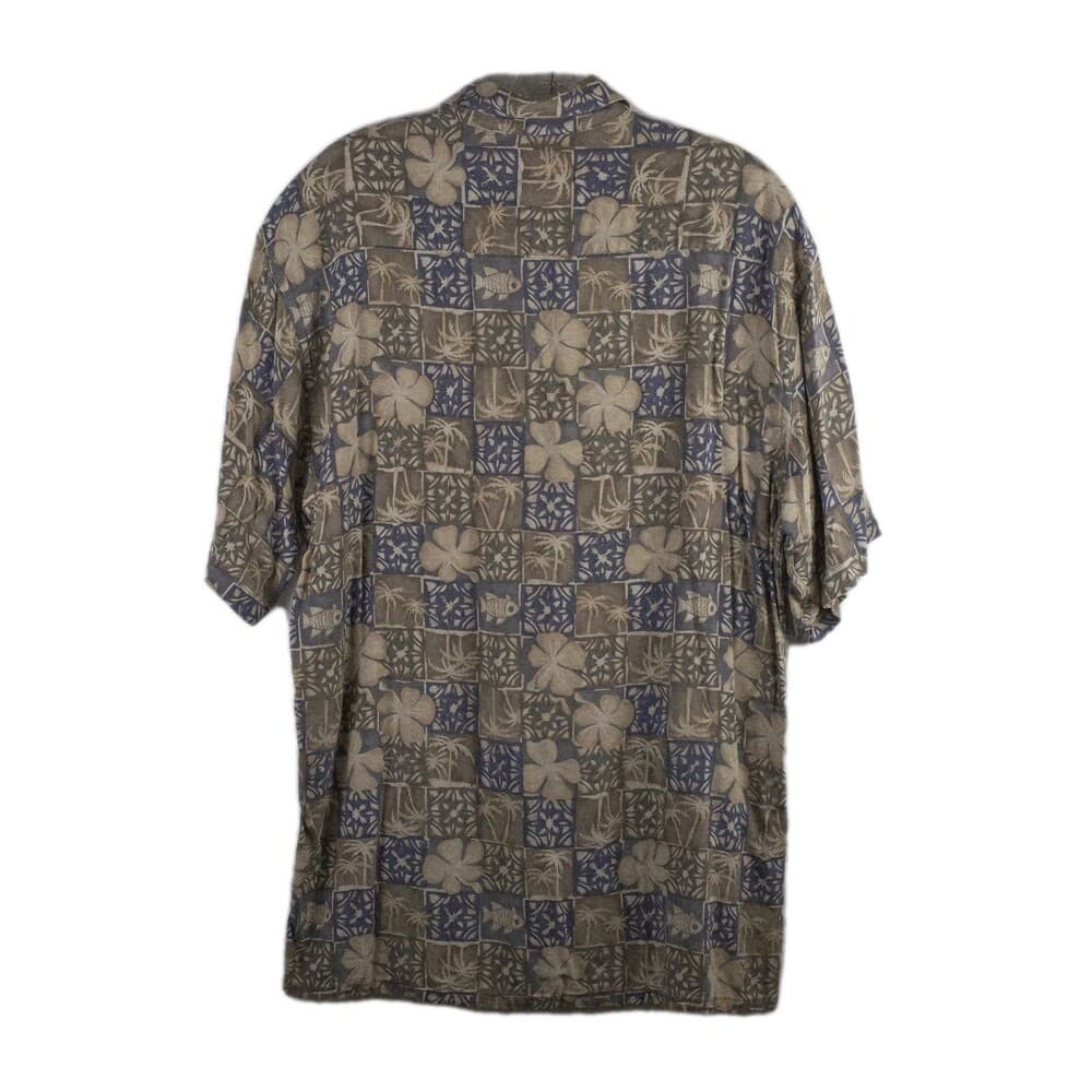 IZOD Shirt Men's Medium Hawaiian Short Sleeve Button Down Casual Shirt - Thumbnail 6