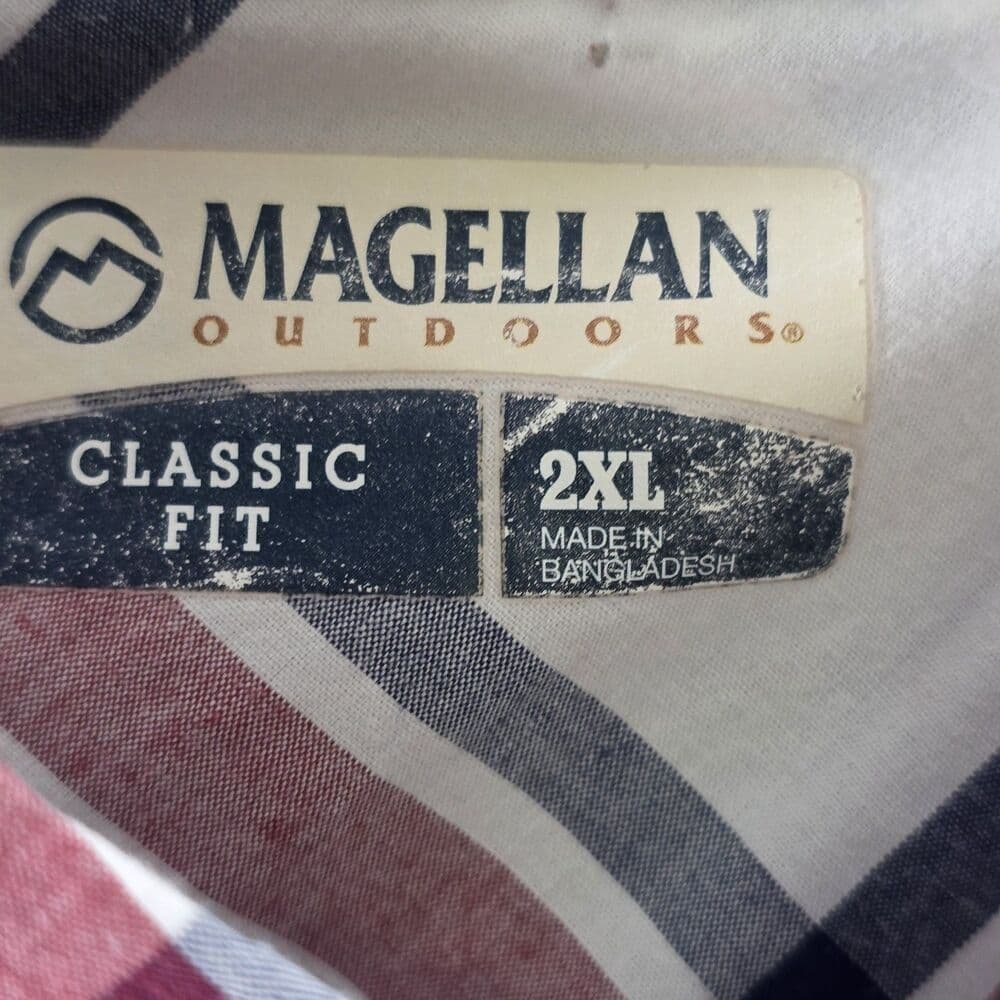 Magellan Outdoors Men's XXL Classic Fit Plaid Long Sleeve Button Down Shirt - Thumbnail 3