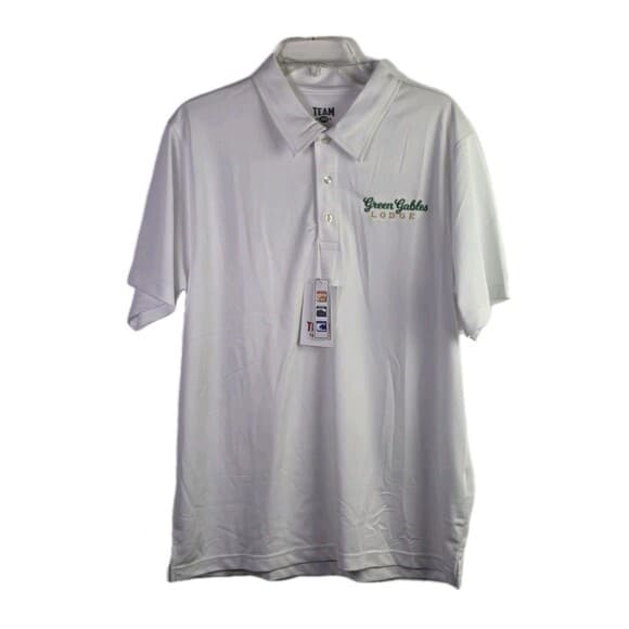 NWT Green Gables Lodge Men's Large White Short Sleeve Polo Golf Shirt - Thumbnail 9