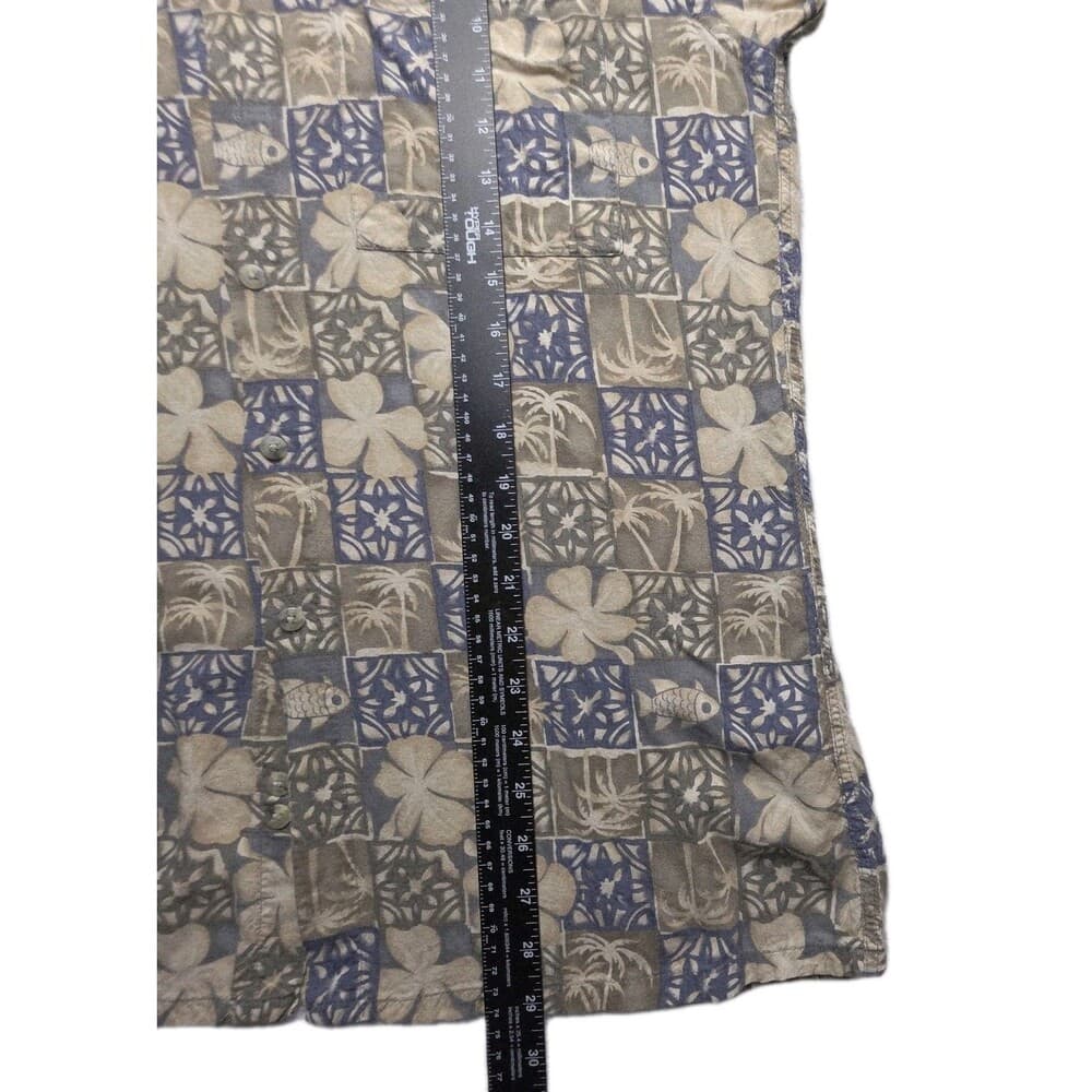 IZOD Shirt Men's Medium Hawaiian Short Sleeve Button Down Casual Shirt - Thumbnail 8