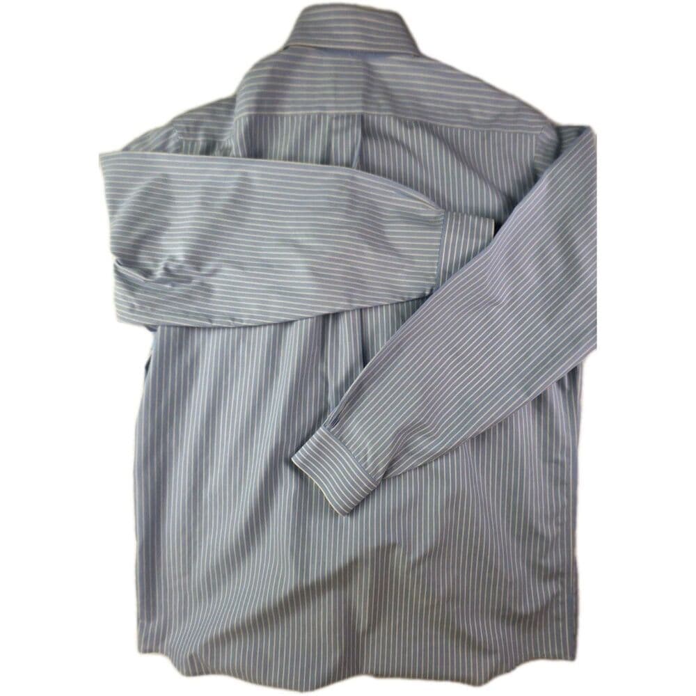 Brooks Brothers Dress Shirt Size‎ 17.5 4/5 Blue White Striped Button Down - Thumbnail 5