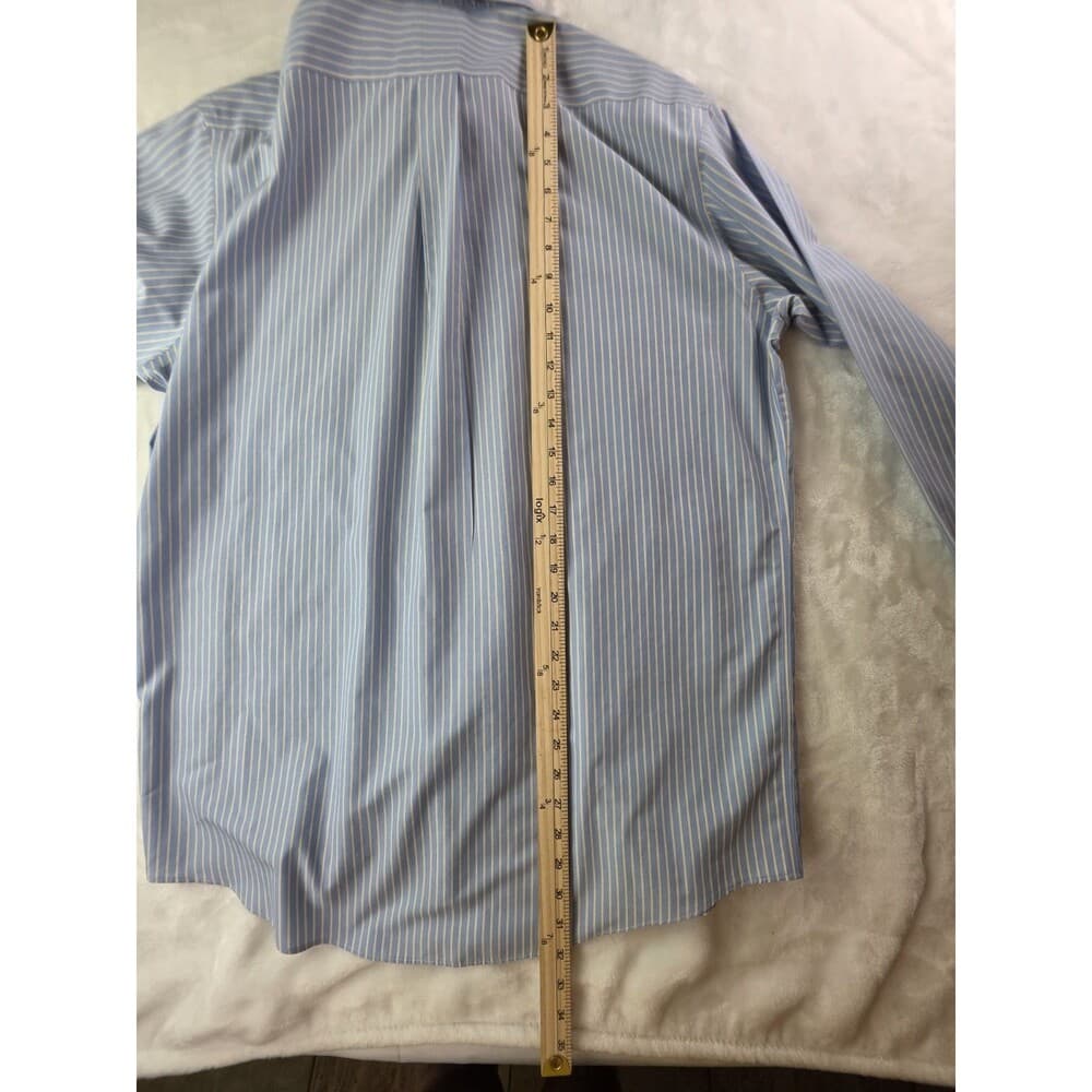 Brooks Brothers Dress Shirt Size‎ 17.5 4/5 Blue White Striped Button Down - Thumbnail 9