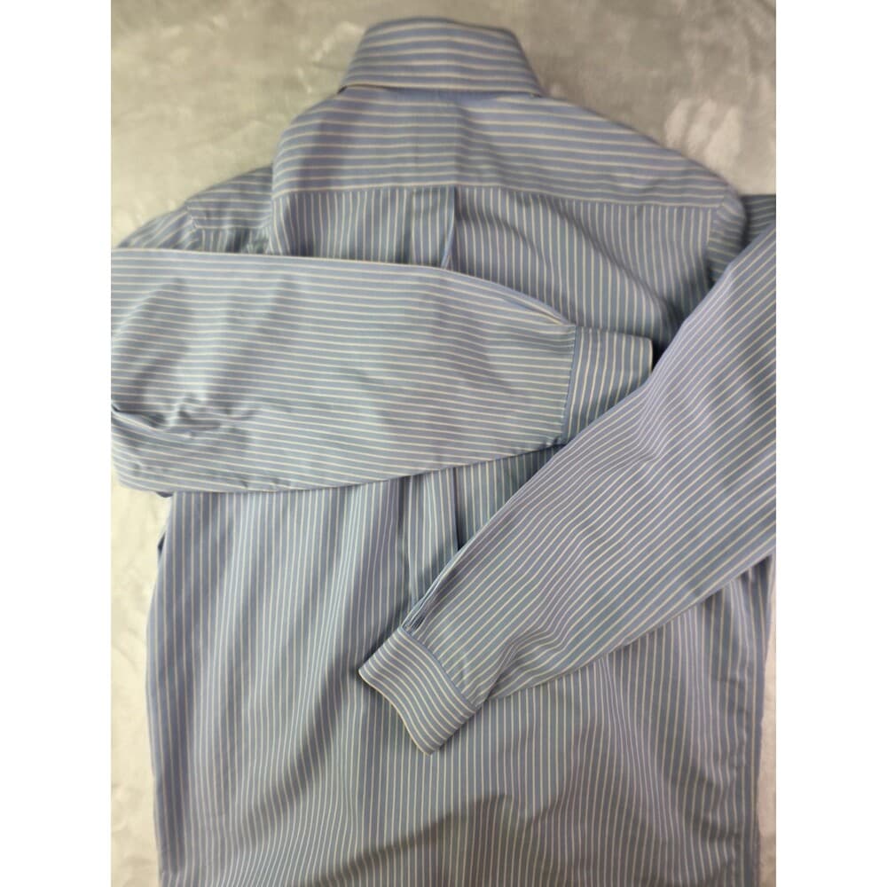 Brooks Brothers Dress Shirt Size‎ 17.5 4/5 Blue White Striped Button Down - Thumbnail 7