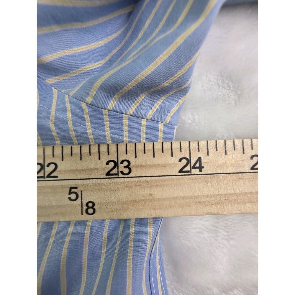 Brooks Brothers Dress Shirt Size‎ 17.5 4/5 Blue White Striped Button Down - Thumbnail 6