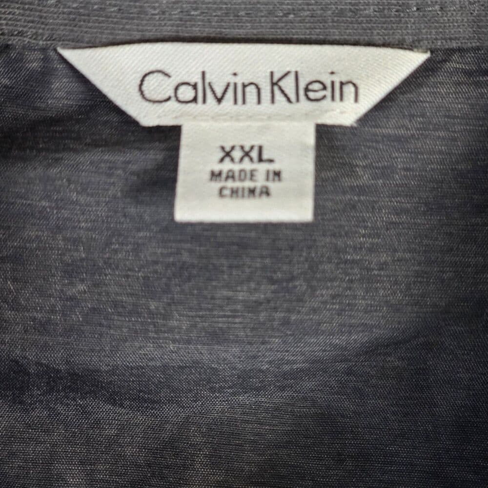 Calvin Klein Shirt Adult XL‎ Gray Long Sleeve 2 Front Pockets Mens - Thumbnail 2
