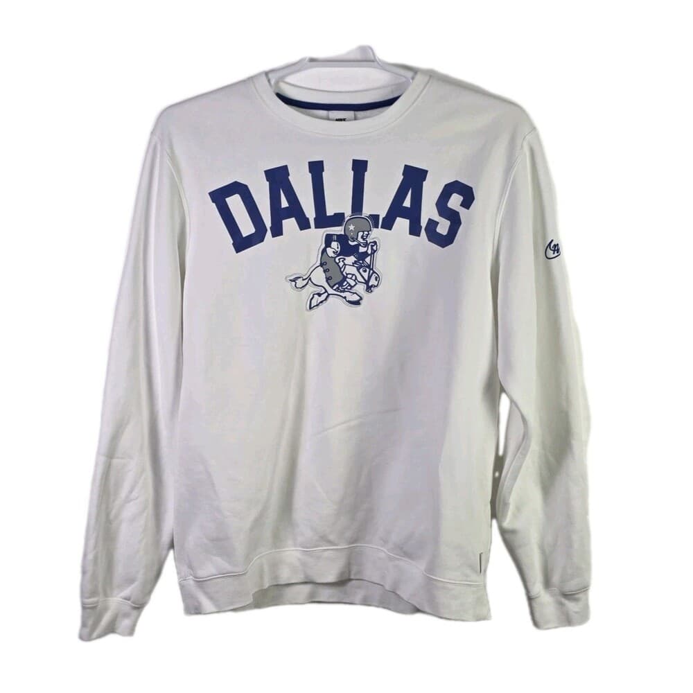 VTG 90's Nike Men's Large White Dallas Cowboys Sweatshirt - Thumbnail 11