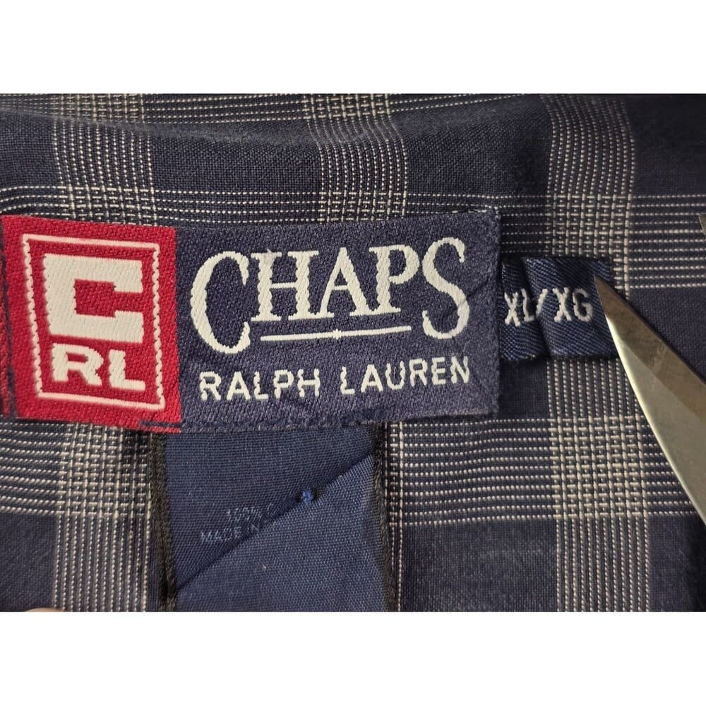 Vintage Chaps Ralph Lauren Men's Shirt XL Plaid Long‎ Sleeve Shirt - Thumbnail 5