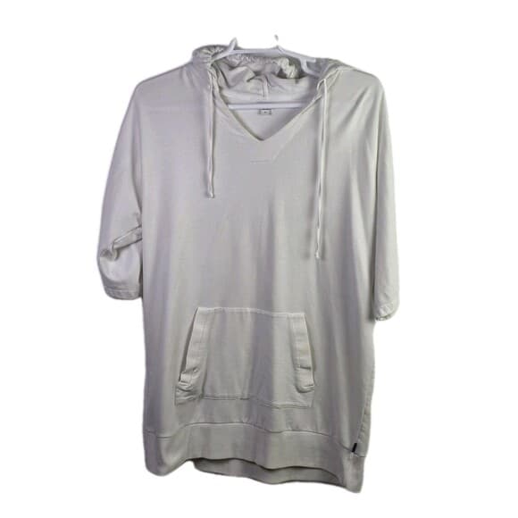 Dkny Sport Women's Large White Hooded Sweatshirt Dress - Thumbnail 8