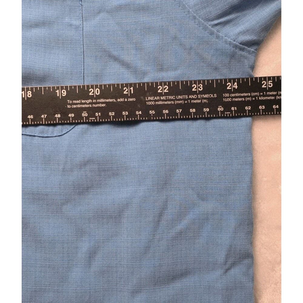 Caribbean Brand Men's Large Blue Short Sleeve Button Up Shirt - Thumbnail 6
