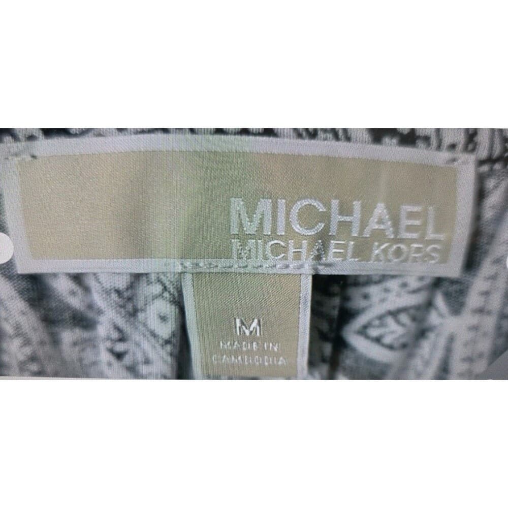 Michael Kors Women's Medium‎ Paisley Gray & Black Blouse - Thumbnail 2