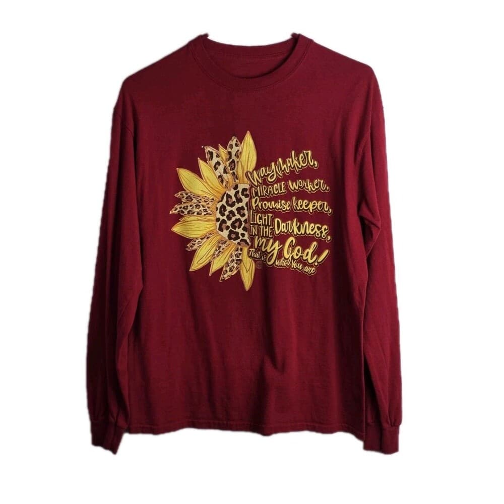 Girlie Girl's Medium Cardinal‎ Red " Waymaker" Long Sleeve T-shirt - Thumbnail 7